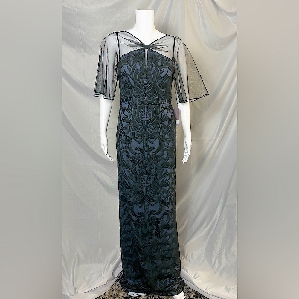 J.S Collections Formal Gown size 4 Blue and black NWT - Picture 5 of 9